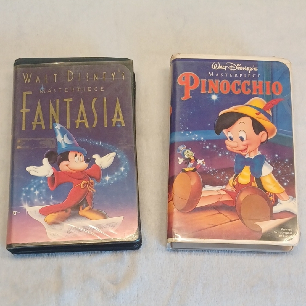 Disney Masterpiece Collection: Fantasia and Pinocchio VHS Set